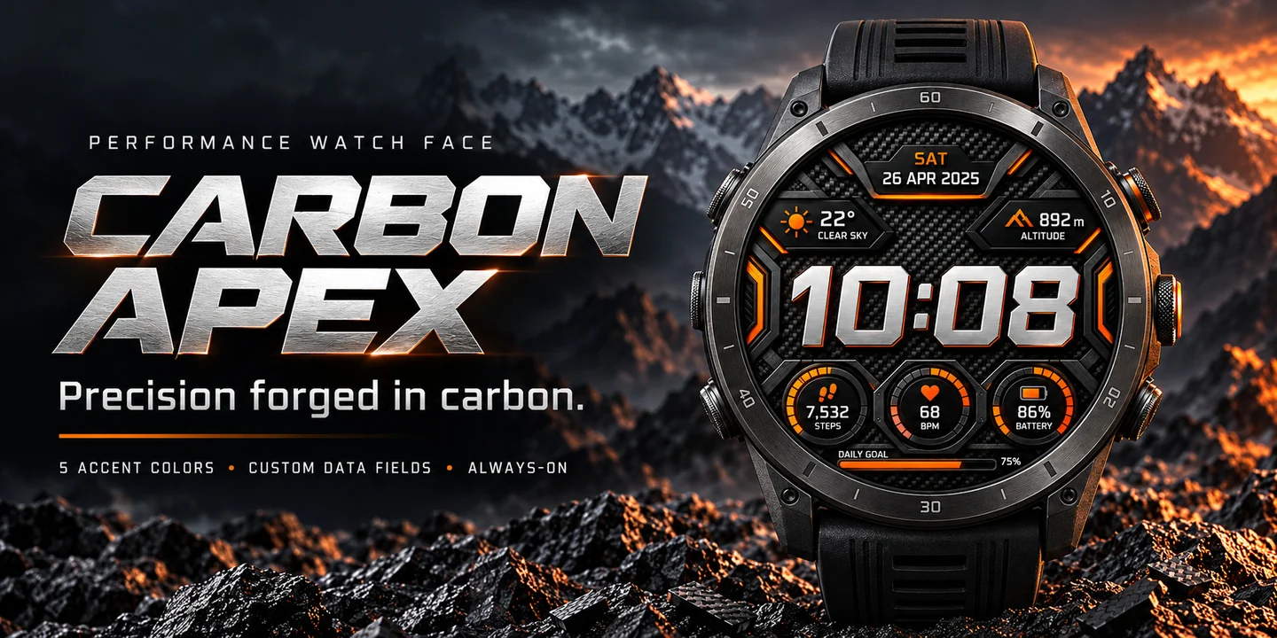 Carbon Apex en un reloj, paisaje de montaña