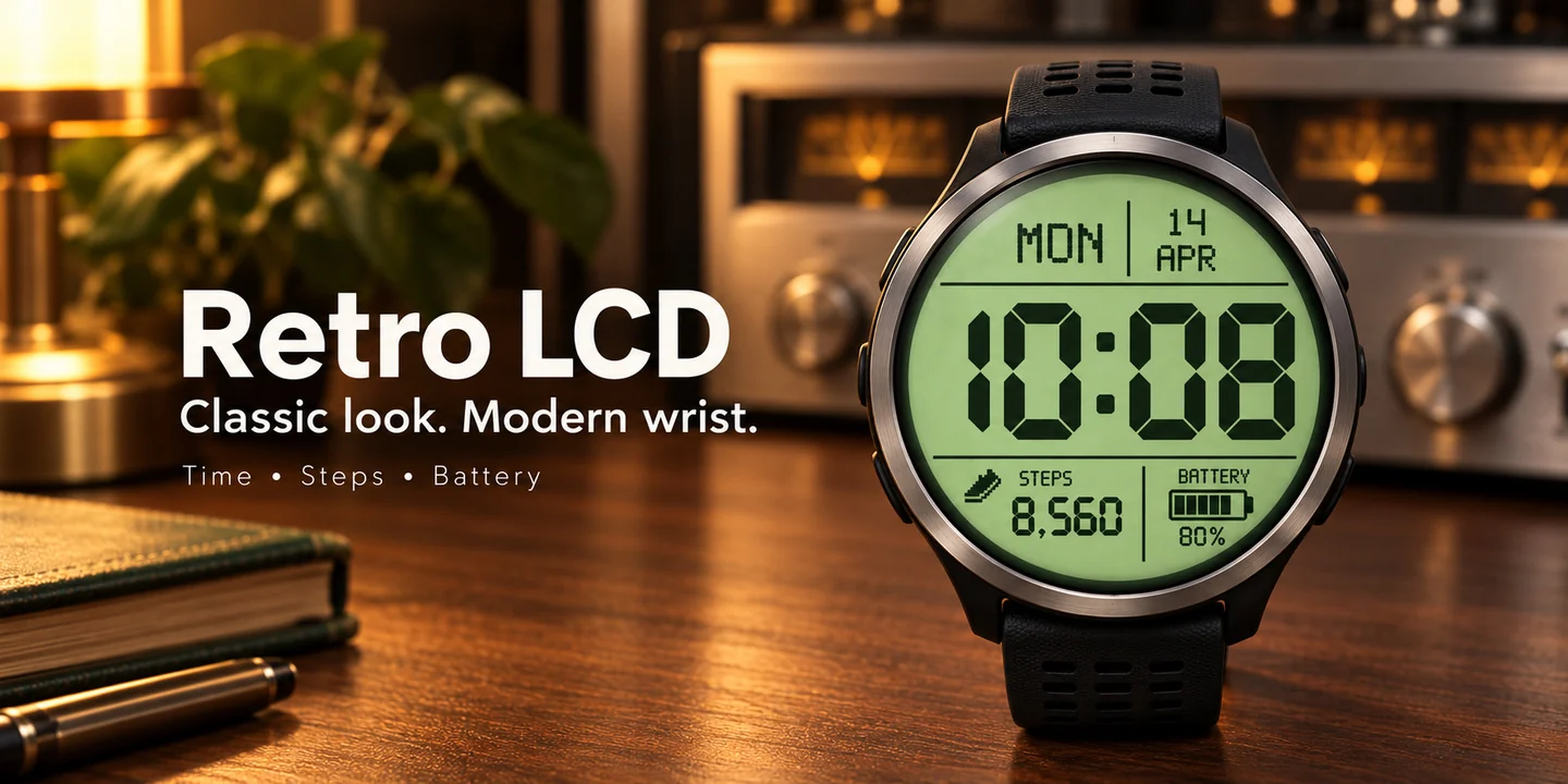 Retro LCD an einer Uhr